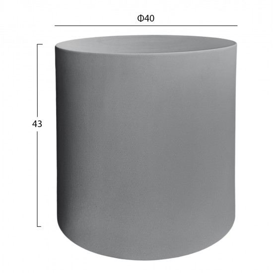 ΤΡΑΠΕΖΙ ΒΟΗΘΗΤΙΚΟ ΣΤΡΟΓΓΥΛΟ KYOKO HM6592.01 ΓΚΡΙ FIBER CEMENT Φ40x43Υεκ.