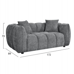 ΚΑΝΑΠΕΣ 2-ΘΕΣΙΟΣ LYKKE HM3324.01 ΓΚΡΙ ΥΦΑΣΜΑ 172x89x70Υεκ.