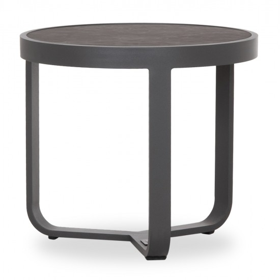 ΤΡΑΠΕΖΑΚΙ ΑΛΟΥΜΙΝΙΟΥ DEVIOUS SM6440.01 ΑΝΘΡΑΚΙ--ΓΚΡΙ SINTERED STONE TOP Φ45x41Υεκ.
