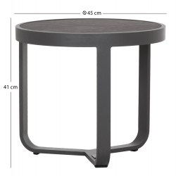 ΤΡΑΠΕΖΑΚΙ ΑΛΟΥΜΙΝΙΟΥ DEVIOUS SM6440.01 ΑΝΘΡΑΚΙ--ΓΚΡΙ SINTERED STONE TOP Φ45x41Υεκ.