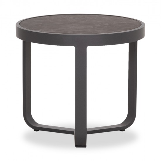 ΤΡΑΠΕΖΑΚΙ ΑΛΟΥΜΙΝΙΟΥ DEVIOUS SM6440.01 ΑΝΘΡΑΚΙ--ΓΚΡΙ SINTERED STONE TOP Φ45x41Υεκ.