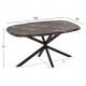 ΤΡΑΠΕΖΙ ΟΒΑΛ RODDEN HM11903.02 ΜΕ WERZALIT BLACK/GOLD MARBLE-ΜΑΥΡΗ ΒΑΣΗ 146x94x75Υεκ