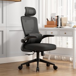 ΚΑΡΕΚΛΑ ΓΡΑΦΕΙΟΥ KESI HM1222.01 ΜΑΥΡO MESH & PP 61x62x125Υεκ.