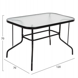 ΣΕΤ ΤΡΑΠΕΖΑΡΙΑΣ 5ΤΜΧ ADAM HM10896.03 ΤΡΑΠΕΖΙ 120x70εκ & 4 ΠΟΛΥΘΡΟΝΕΣ--ΜΑΥΡΟ