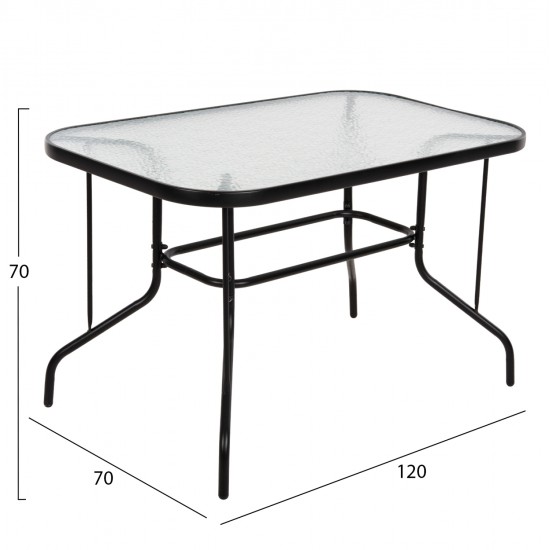 ΣΕΤ ΤΡΑΠΕΖΑΡΙΑΣ 5ΤΜΧ ADAM HM10896.03 ΤΡΑΠΕΖΙ 120x70εκ & 4 ΠΟΛΥΘΡΟΝΕΣ--ΜΑΥΡΟ