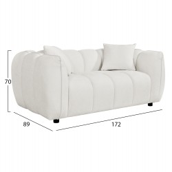 ΚΑΝΑΠΕΣ 2-ΘΕΣΙΟΣ LYKKE HM3324.02 ΕΚΡΟΥ ΥΦΑΣΜΑ 172x89x70Υεκ.