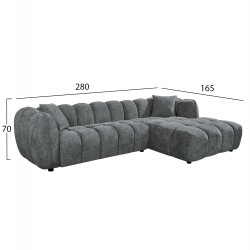 ΣΕΤ ΚΑΝΑΠΕΣ ΓΩΝΙΑ (ΔΕΞΙΑ)-ΠΟΛΥΘΡΟΝΑ LOUNGE LYKKE HM10820.01R ΓΚΡΙ ΥΦΑΣΜΑ