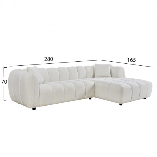 ΣΕΤ ΚΑΝΑΠΕΣ ΓΩΝΙΑ (ΔΕΞΙΑ)-ΠΟΛΥΘΡΟΝΑ LOUNGE LYKKE HM10820.02R ΕΚΡΟΥ ΥΦΑΣΜΑ