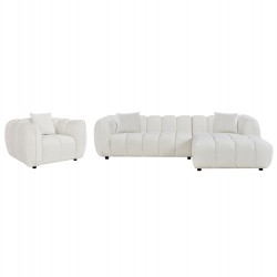 ΣΕΤ ΚΑΝΑΠΕΣ ΓΩΝΙΑ (ΔΕΞΙΑ)-ΠΟΛΥΘΡΟΝΑ LOUNGE LYKKE HM10820.02R ΕΚΡΟΥ ΥΦΑΣΜΑ