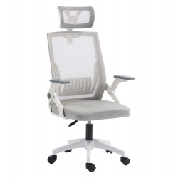 ΚΑΡΕΚΛΑ ΓΡΑΦΕΙΟΥ MATRON HM1226.02 ΛΕΥΚΟ PP--ΑΝΟΙΧΤΟ ΓΚΡΙ MESH 47x47x128Υεκ