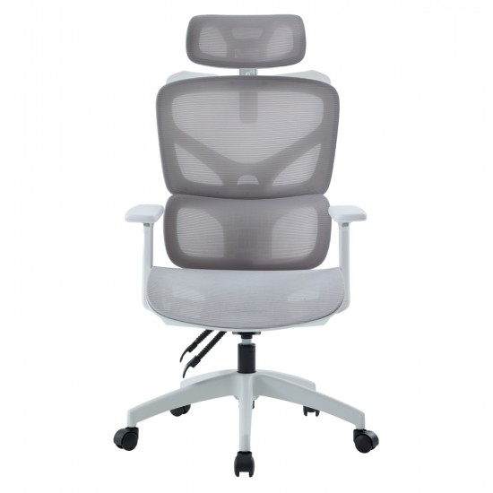 ΚΑΡΕΚΛΑ ΓΡΑΦΕΙΟΥ APEX HM1227.02 ΛΕΥΚΟ PP--ΑΝΟΙΧΤΟ ΓΚΡΙ MESH 68x68x120-130Υεκ