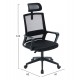 ΚΑΡΕΚΛΑ ΓΡΑΦΕΙΟΥ VELOCITY HM1229.01 ΜΑΥΡO MESH & PP 61x62x123Υεκ