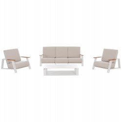 ΣΕΤ ΣΑΛΟΝΙ 4ΤΜΧ LAITH HM6551.02 ΑΛΟΥΜΙΝΙΟ & ΜΑΞΙΛΑΡΙΑ ΣΕ ΚΡΕΜ