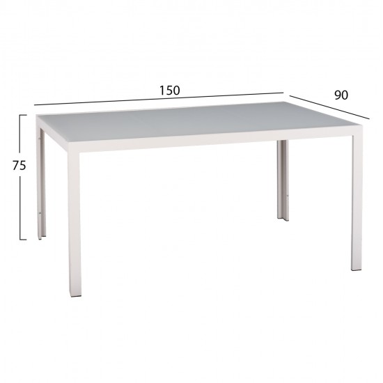 ΣΕΤ ΤΡΑΠΕΖΑΡΙΑΣ 7ΤΜΧ BERG HM10876.03 ΤΡΑΠΕΖΙ ΜΕΤΑΛ.ΛΕΥΚΟ--ΚΑΡΕΚΛΕΣ ΑΛΟΥΜΙΝΙΟΥ