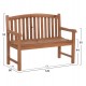 ΠΑΓΚΑΚΙ ΚΗΠΟΥ 2ΘΕΣΙΟ ELENA HM6651 ΞΥΛΟ TEAK--ΦΥΣΙΚΟ 120x60x95Υεκ.