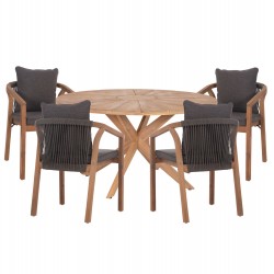ΣΕΤ ΤΡΑΠΕΖΑΡΙΑΣ ΕΞ.ΧΩΡΟΥ 5ΤΜΧ CORTEN HM10900.02 ΞΥΛΟ ΑΚΑΚΙΑΣ ΦΥΣΙΚΟ--ΜΑΞΙΛΑΡΙΑ ΓΚΡΙ