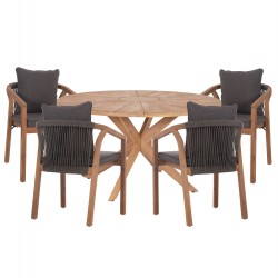 ΣΕΤ ΤΡΑΠΕΖΑΡΙΑΣ ΕΞ.ΧΩΡΟΥ 5ΤΜΧ CORTEN HM10900.02 ΞΥΛΟ ΑΚΑΚΙΑΣ ΦΥΣΙΚΟ--ΜΑΞΙΛΑΡΙΑ ΓΚΡΙ
