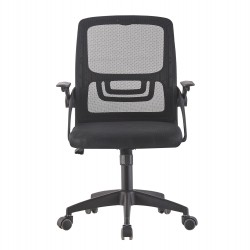 ΚΑΡΕΚΛΑ ΓΡΑΦΕΙΟΥ NETTIS HM1220.01 ΜΑΥΡO MESH-ΒΑΣΗ ΠΟΛΥΠΡΟΠΥΛΕΝΙΟΥ 47x47x109-119Υεκ