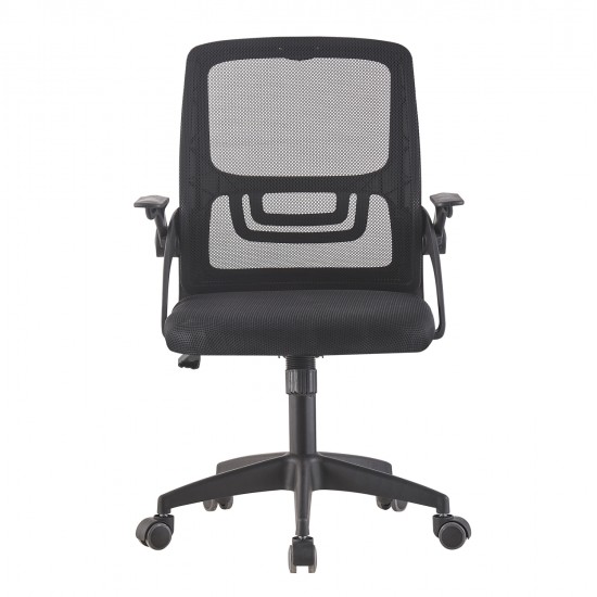 ΚΑΡΕΚΛΑ ΓΡΑΦΕΙΟΥ NETTIS HM1220.01 ΜΑΥΡO MESH-ΒΑΣΗ ΠΟΛΥΠΡΟΠΥΛΕΝΙΟΥ 47x47x109-119Υεκ