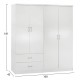 ΝΤΟΥΛΑΠΑ 4-ΦΥΛΛΗ ΜΕ 2 ΣΥΡΤΑΡΙΑ JENNA HM11351.05 ΜΕΛΑΜΙΝΗ ΣΕ ΛΕΥΚΟ 160x43x181Υ