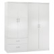 ΝΤΟΥΛΑΠΑ 4-ΦΥΛΛΗ ΜΕ 2 ΣΥΡΤΑΡΙΑ JENNA HM11351.05 ΜΕΛΑΜΙΝΗ ΣΕ ΛΕΥΚΟ 160x43x181Υ