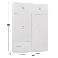 ΝΤΟΥΛΑΠΑ 4-ΦΥΛΛΗ ΜΕ ΠΑΤΑΡΙ & ΣΥΡΤΑΡΙΑ JENNA HM11355.05 ΜΕΛΑΜΙΝΗ ΣΕ ΛΕΥΚΟ 160x43x240Υεκ