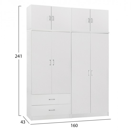 ΝΤΟΥΛΑΠΑ 4-ΦΥΛΛΗ ΜΕ ΠΑΤΑΡΙ & ΣΥΡΤΑΡΙΑ JENNA HM11355.05 ΜΕΛΑΜΙΝΗ ΣΕ ΛΕΥΚΟ 160x43x240Υεκ