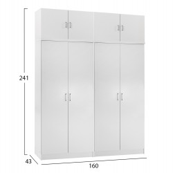 ΣΕΤ 2 ΝΤΟΥΛΑΠΕΣ 2ΦΥΛΛΕΣ ΜΕ ΠΑΤΑΡΙΑ JENNA HM11353.05 ΜΕΛΑΜΙΝΗ ΣΕ ΛΕΥΚΟ 160x43x240Υεκ