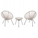 ΣΕΤ ΕΞΩΤΕΡΙΚΟΥ ΧΩΡΟΥ 3ΤΜΧ ACAPULCO HM11861.03 P.E.RATTAN ΕΚΡΟΥ-ΜΕΤΑΛΛΟ ΣΕ ΜΑΥΡΟ
