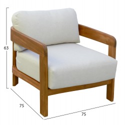 LOUNGE ΣΕΤ SOLARA HM10892 ΤΡΑΠΕΖΑΚΙ & 2 ΠΟΛΥΘΡΟΝΕΣ--ΞΥΛΟ ΑΚΑΚΙΑΣ--ΕΚΡΟΥ ΜΑΞΙΛΑΡΙΑ