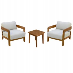LOUNGE ΣΕΤ SOLARA HM10892 ΤΡΑΠΕΖΑΚΙ & 2 ΠΟΛΥΘΡΟΝΕΣ--ΞΥΛΟ ΑΚΑΚΙΑΣ--ΕΚΡΟΥ ΜΑΞΙΛΑΡΙΑ