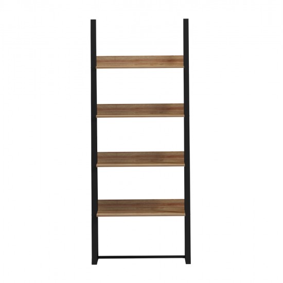 ΡΑΦΙΕΡΑ IZABEL HM18376.01 ΜΕΤΑΛΛΟ--ΜΕΛΑΜΙΝΗ ΣΕ OAK 75x36x185Υεκ.
