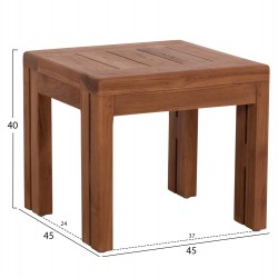 LOUNGE ΣΕΤ KIOTO HM10960 ΤΡΑΠΕΖΑΚΙ & 2 ΠΟΛΥΘΡΟΝΕΣ--ΞΥΛΟ TEAK--ΜΠΕΖ ΜΑΞΙΛΑΡΙΑ