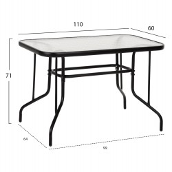 ΣΕΤ ΤΡΑΠΕΖΑΡΙΑΣ 5ΤΜΧ ADAM HM10897.03 ΤΡΑΠΕΖΙ 110x60εκ & 4 ΠΟΛΥΘΡΟΝΕΣ--ΜΑΥΡΟ