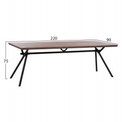 ΣΕΤ ΤΡΑΠΕΖΑΡΙΑΣ 7ΤΜΧ MANDY HM10957.03 MDF TOP--ΥΦΑΣΜΑ TAUPE & ΜΕΤΑΛ.ΠΟΔΙΑ